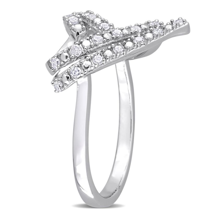 1/5 CT TW Diamond Open Heart Ring in Sterling Silver