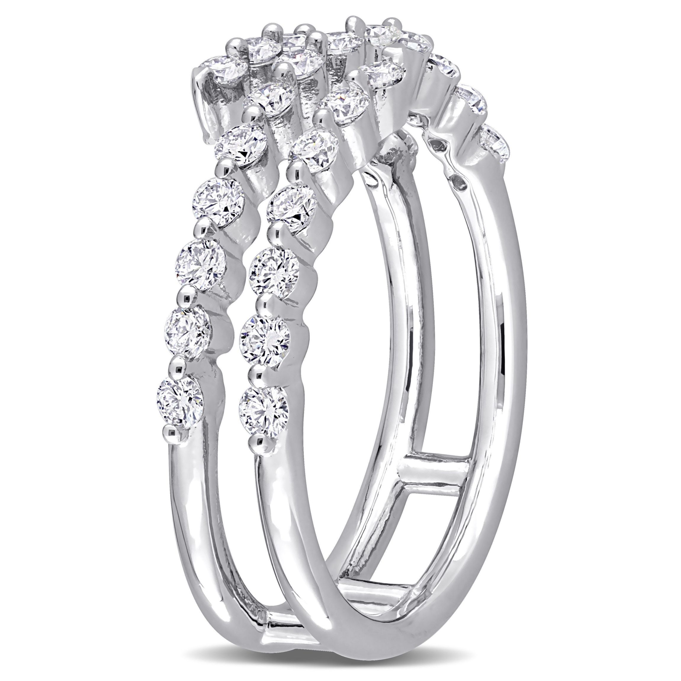 5/8 CT TGW Lab Created Diamond Coil Ring in Platinum Plated Sterling Silver