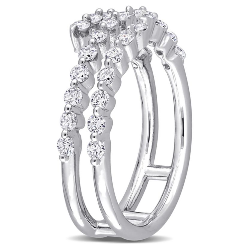 5/8 CT TGW Lab Created Diamond Coil Ring in Platinum Plated Sterling Silver