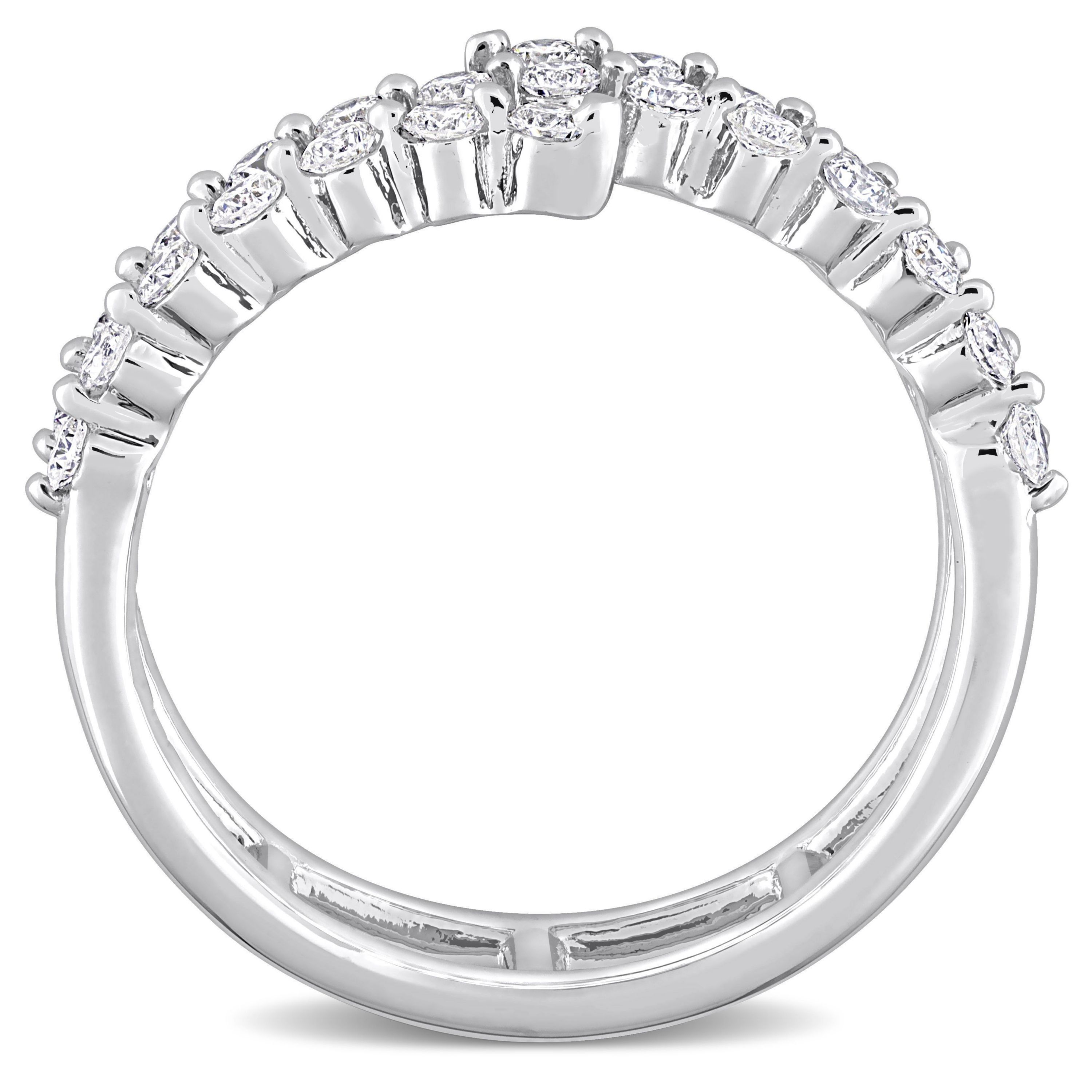 5/8 CT TGW Lab Created Diamond Coil Ring in Platinum Plated Sterling Silver