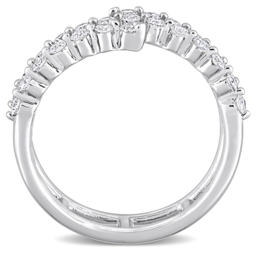 5/8 CT TGW Lab Created Diamond Coil Ring in Platinum Plated Sterling Silver