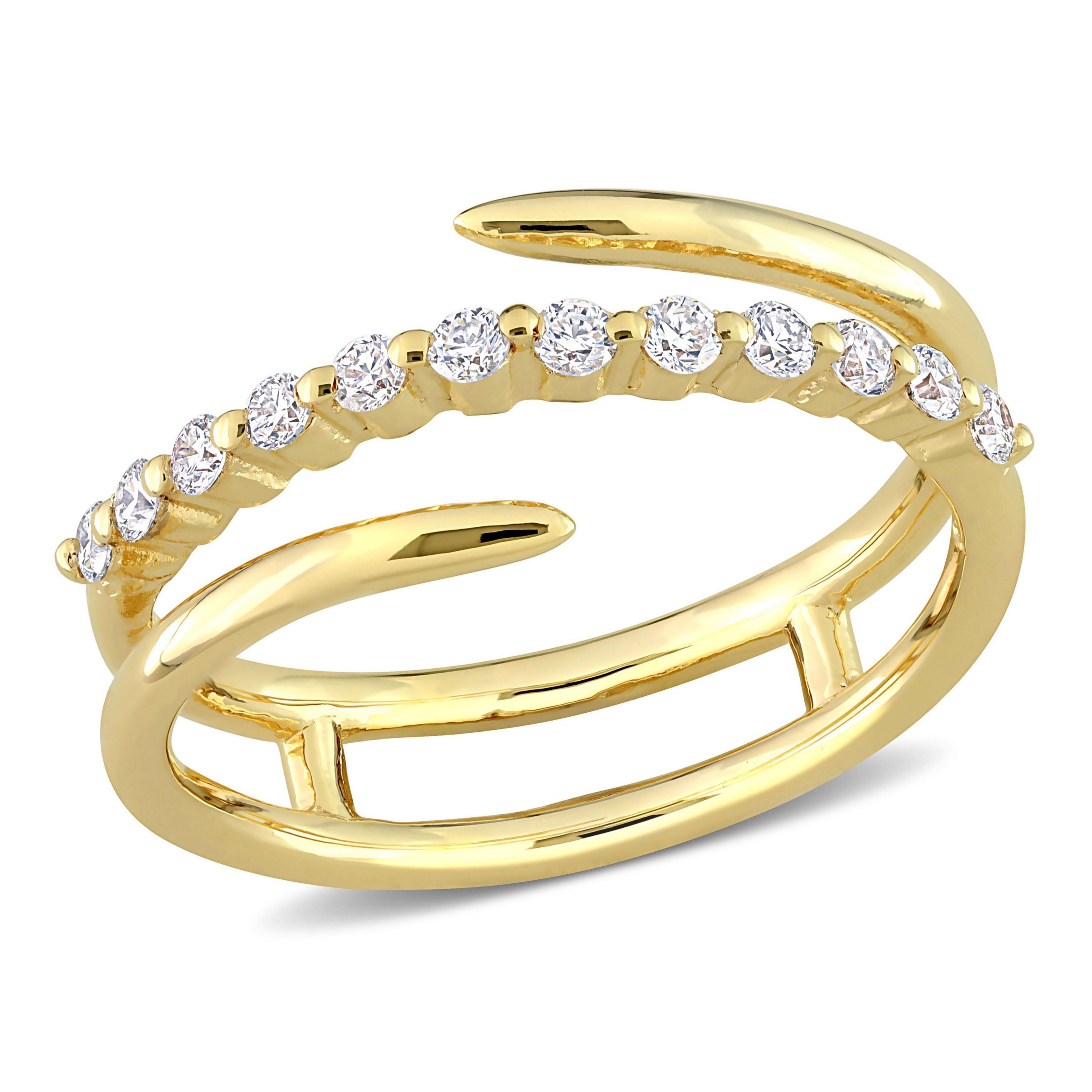1/3 CT TGW Lab Created Diamond Coil Ring in 18k Gold Plated Sterling Silver
