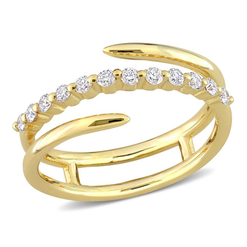 1/3 CT TGW Lab Created Diamond Coil Ring in 18k Gold Plated Sterling Silver