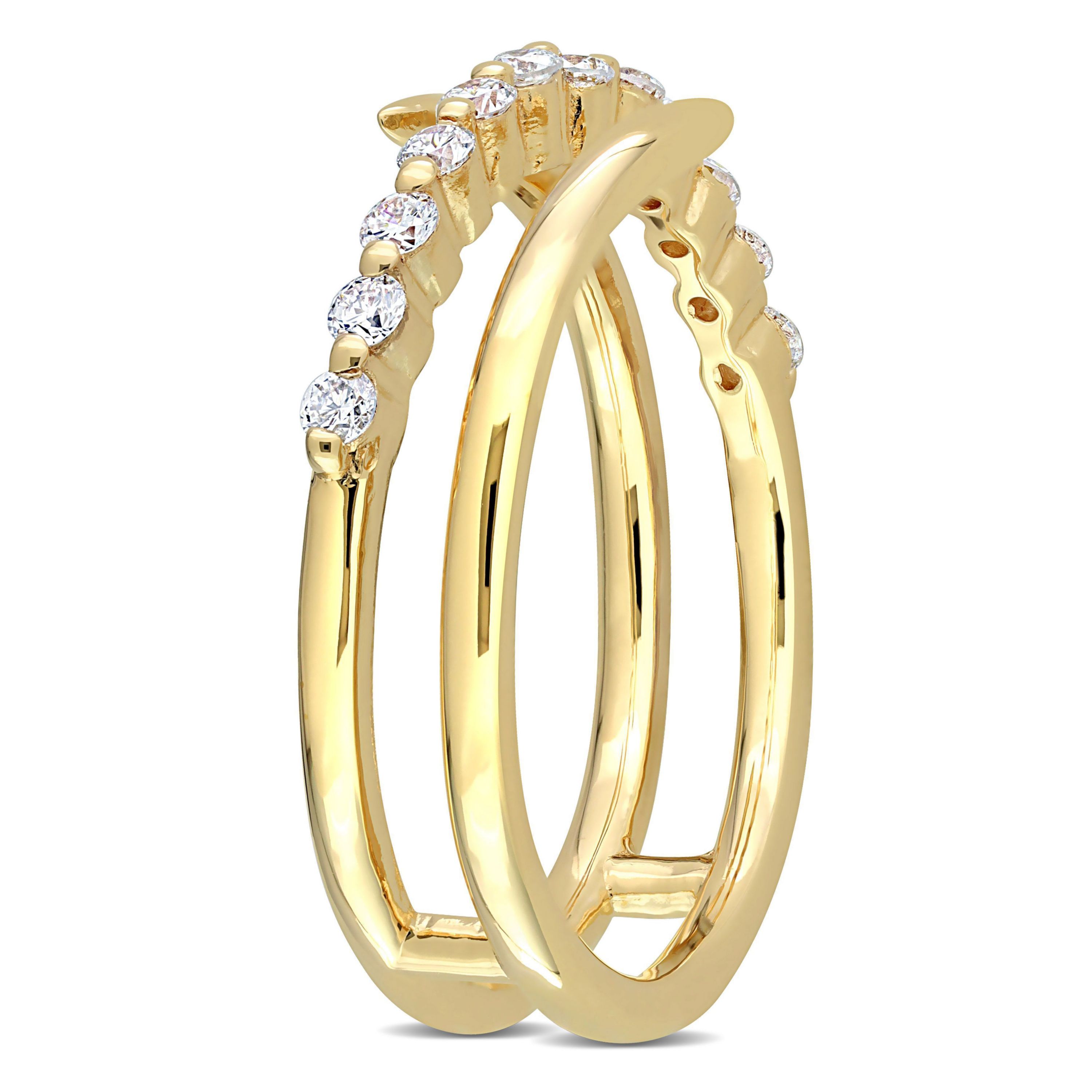 1/3 CT TGW Lab Created Diamond Coil Ring in 18k Gold Plated Sterling Silver