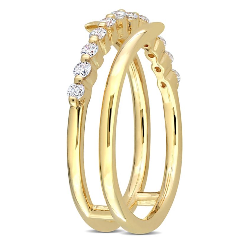 1/3 CT TGW Lab Created Diamond Coil Ring in 18k Gold Plated Sterling Silver