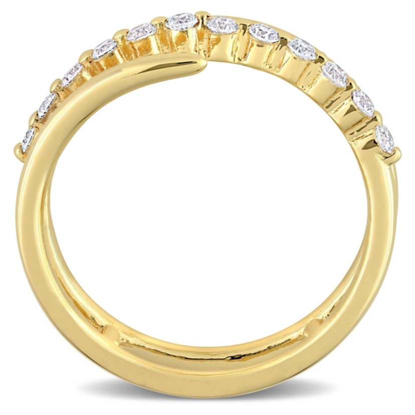1/3 CT TGW Lab Created Diamond Coil Ring in 18k Gold Plated Sterling Silver