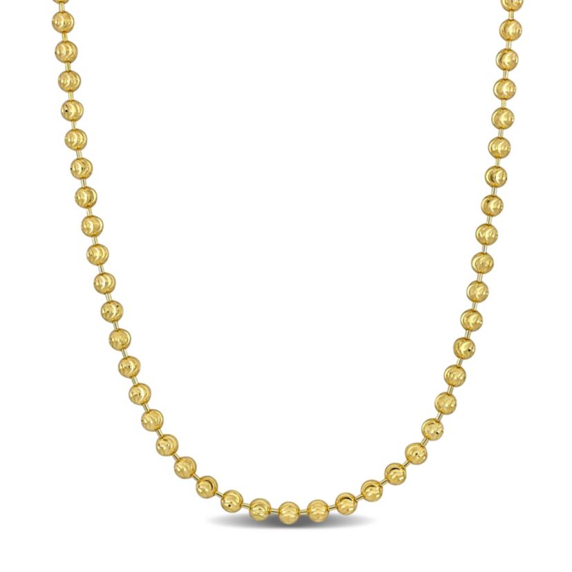 3mm Diamond Cut Ball Chain Necklace in 10k Yellow Gold, 16 in