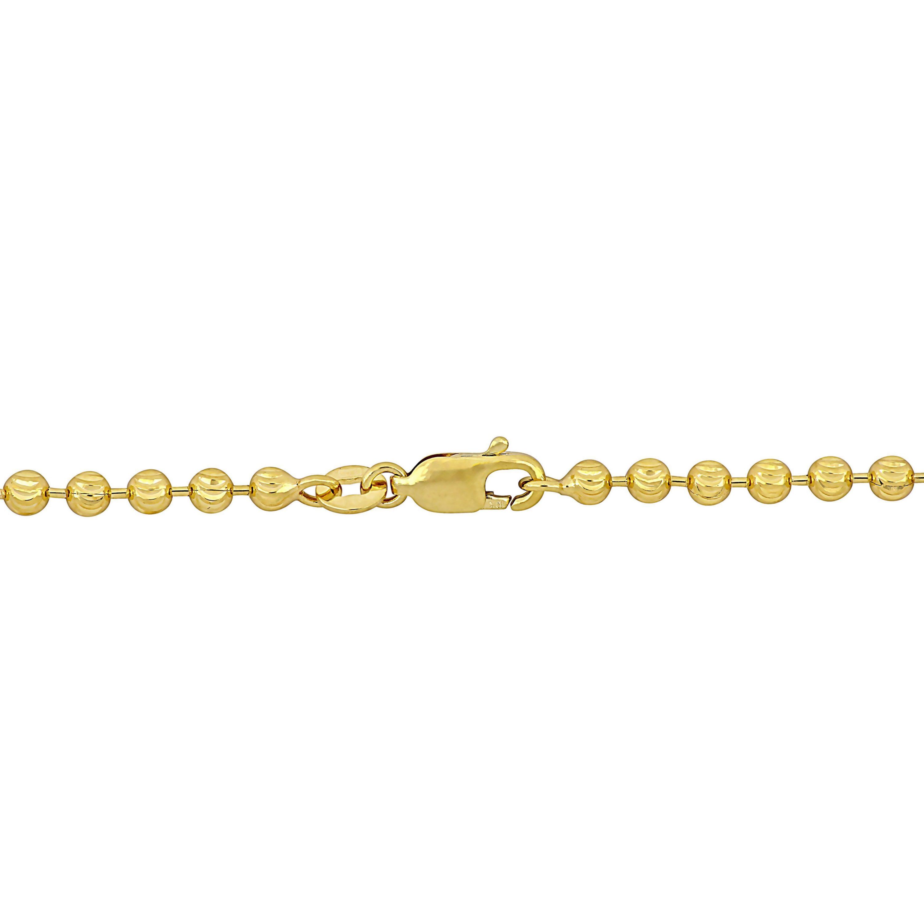 3mm Diamond Cut Ball Chain Necklace in 10k Yellow Gold, 16 in