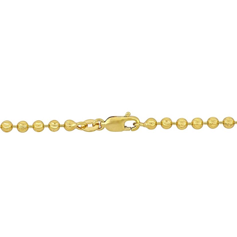 3mm Diamond Cut Ball Chain Necklace in 10k Yellow Gold, 16 in