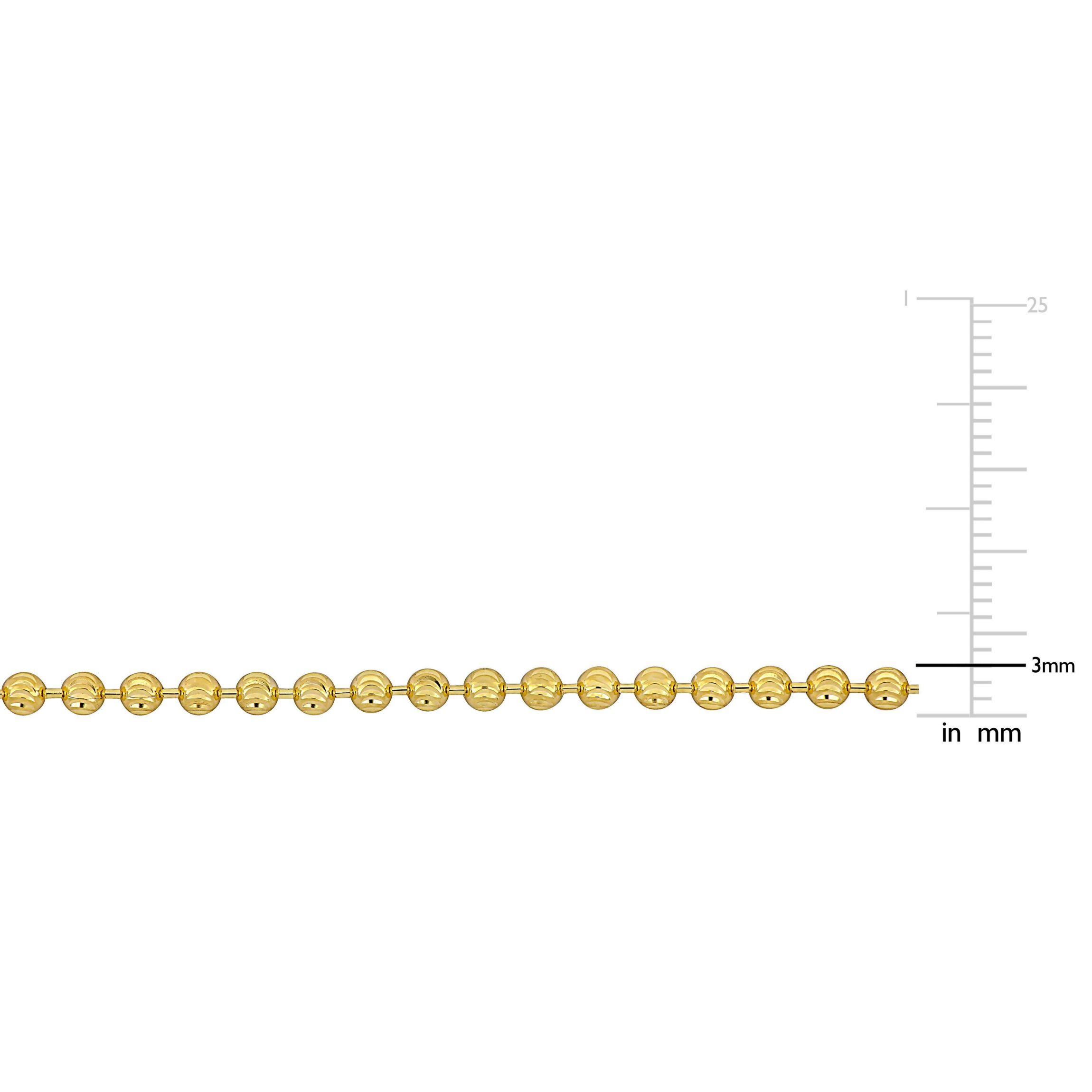 3mm Diamond Cut Ball Chain Necklace in 10k Yellow Gold, 16 in