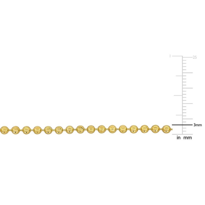 3mm Diamond Cut Ball Chain Necklace in 10k Yellow Gold, 16 in