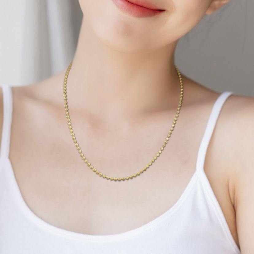 3mm Diamond Cut Ball Chain Necklace in 10k Yellow Gold, 16 in