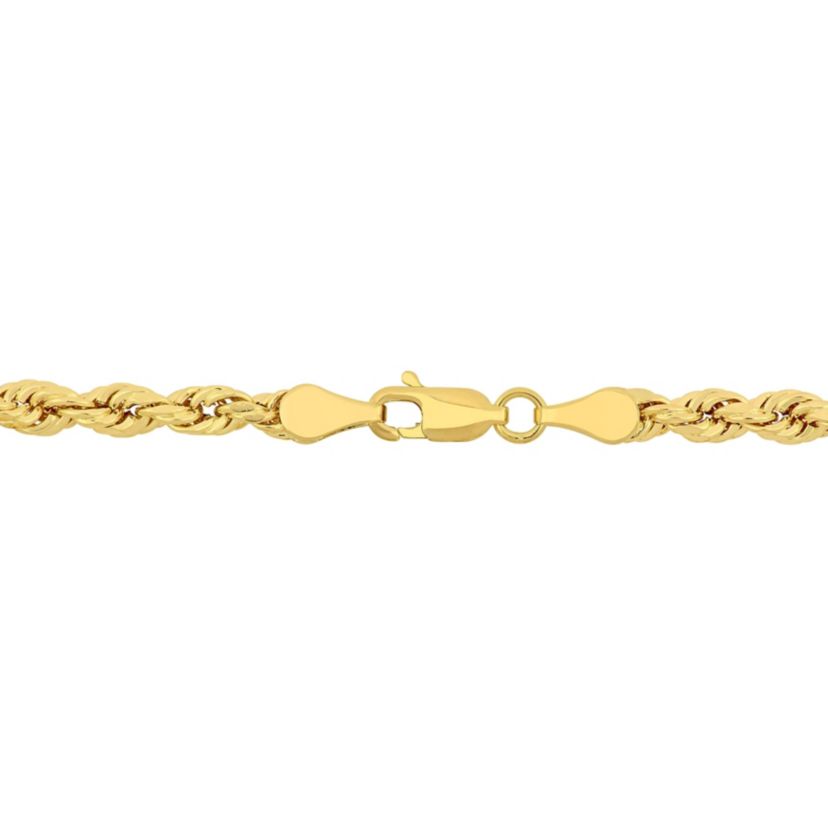 2-Piece Set 4mm Rope Chain Necklace and Bracelet in 10k Yellow Gold