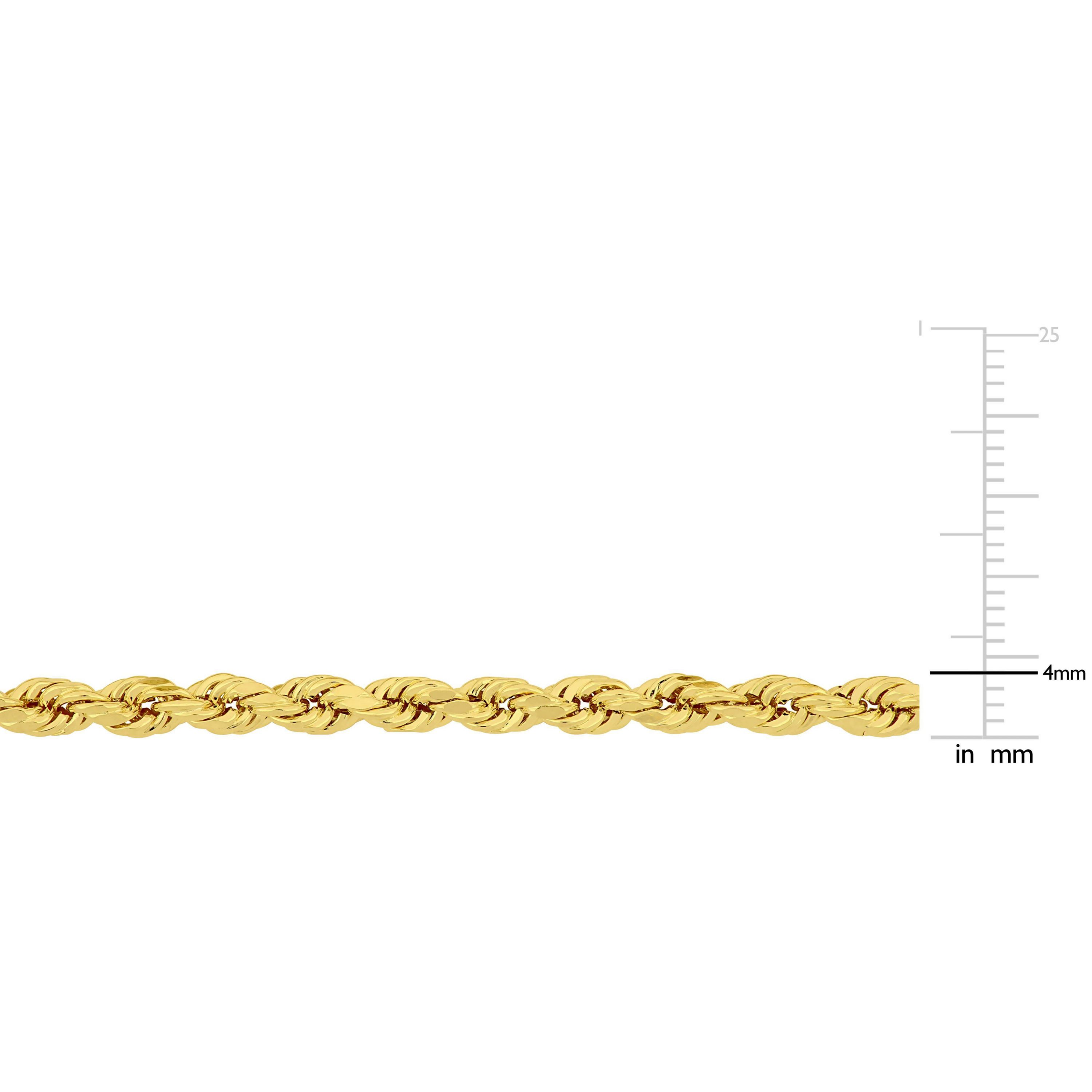 2-Piece Set 4mm Rope Chain Necklace and Bracelet in 10k Yellow Gold