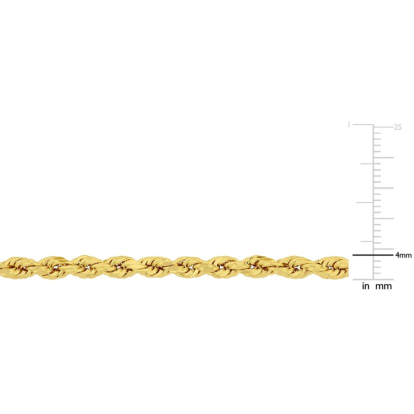 2-Piece Set 4mm Rope Chain Necklace and Bracelet in 10k Yellow Gold