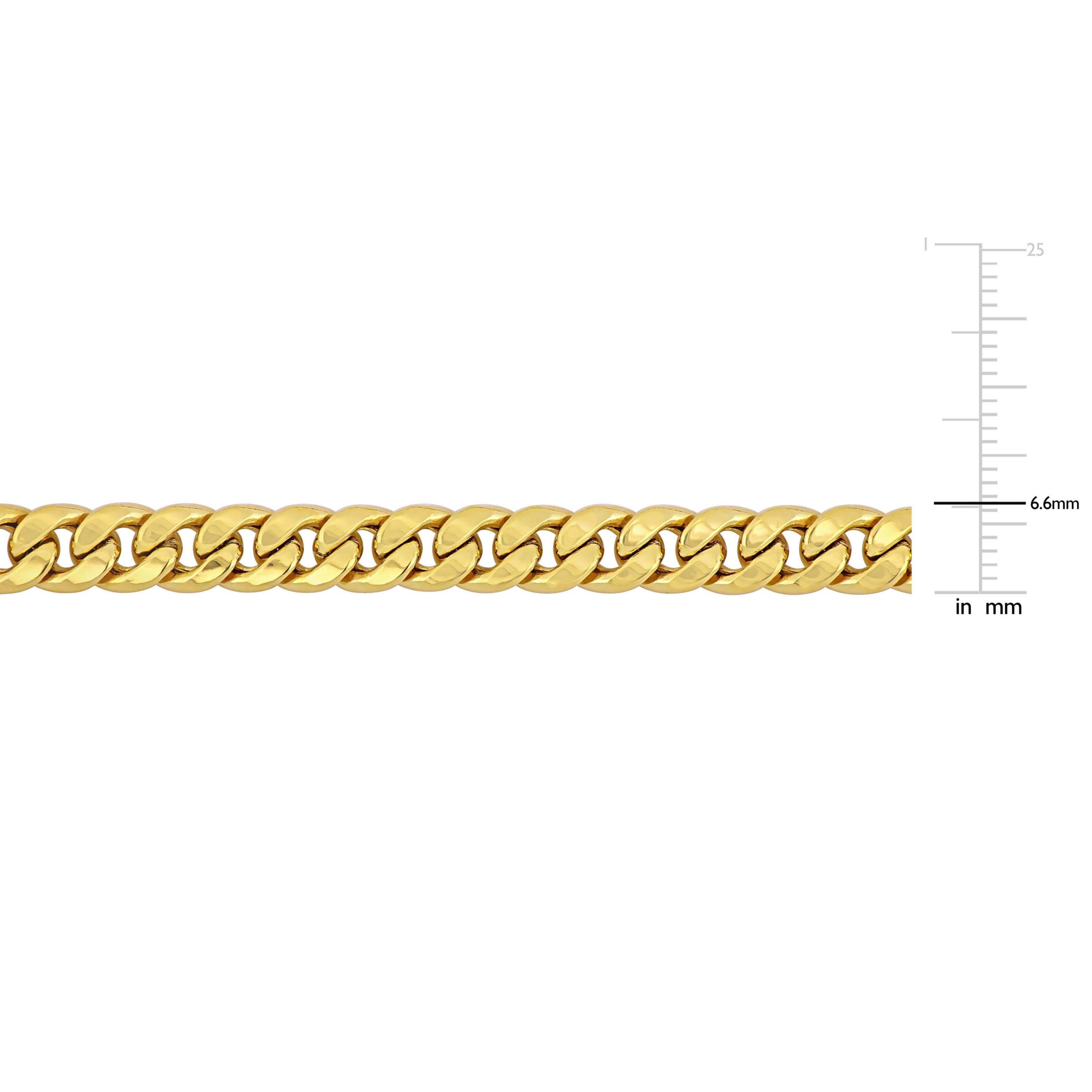 6.6mm Curb Chain Necklace in 10k Yellow Gold, 20 in