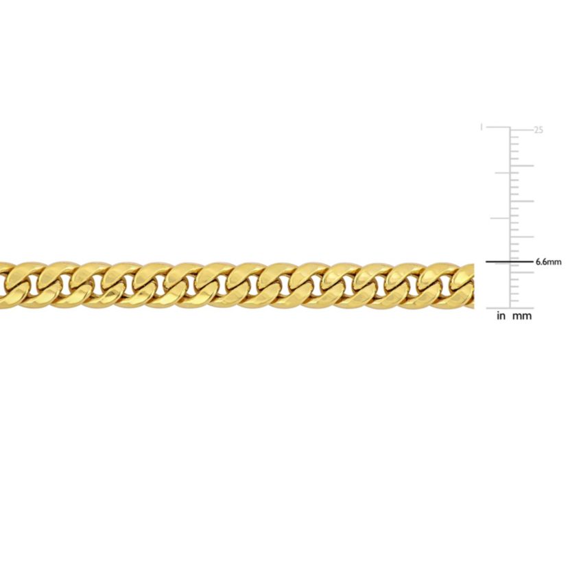6.6mm Curb Chain Necklace in 10k Yellow Gold, 20 in