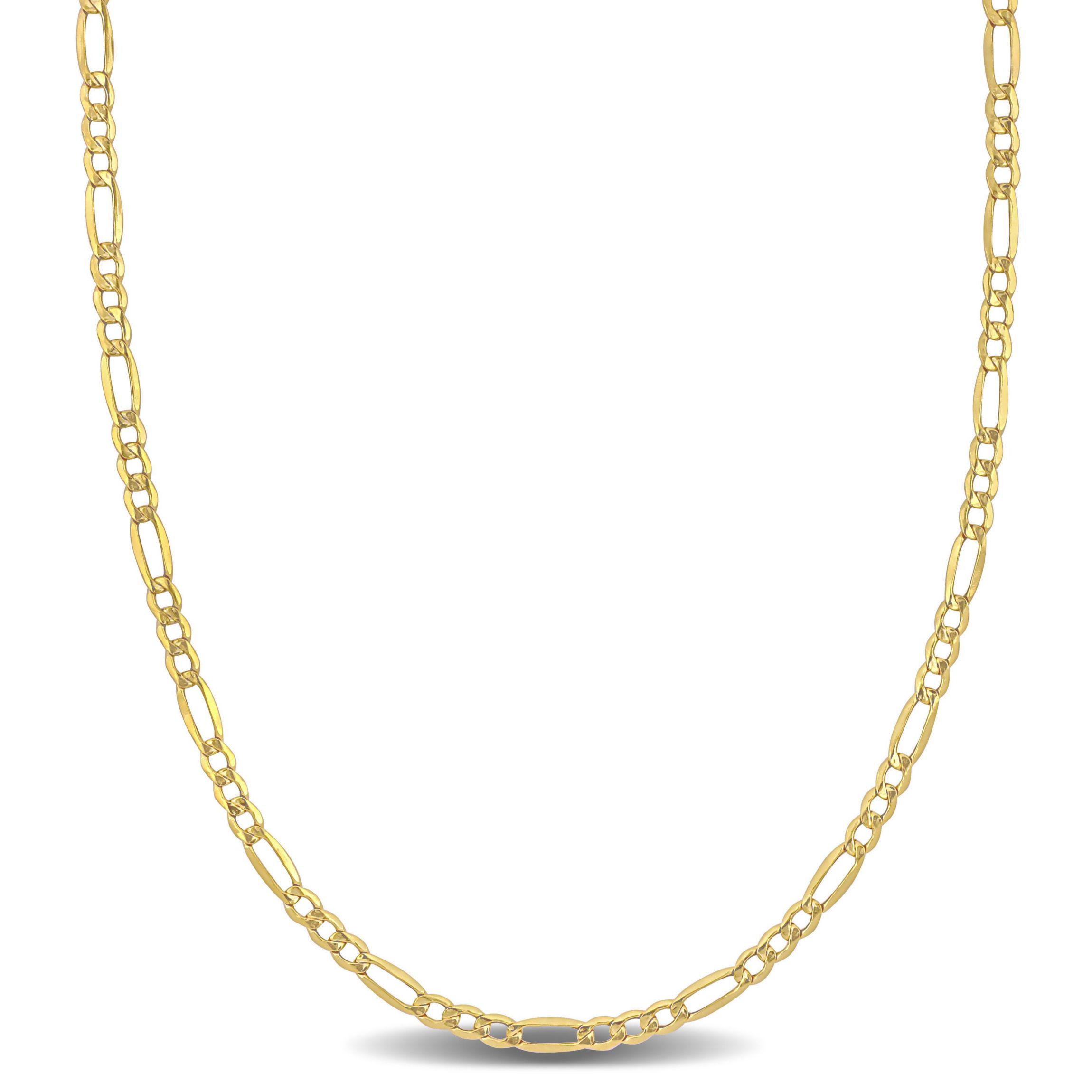 2.5mm Figaro Link Chain Necklace in 10k Yellow Gold, 18 in