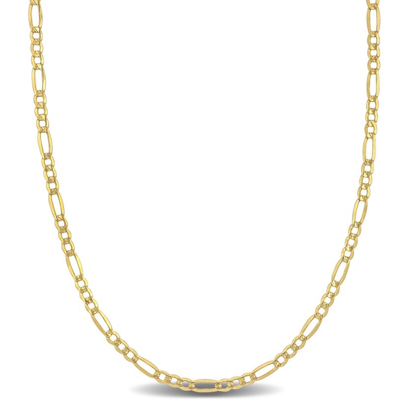 2.5mm Figaro Link Chain Necklace in 10k Yellow Gold, 18 in