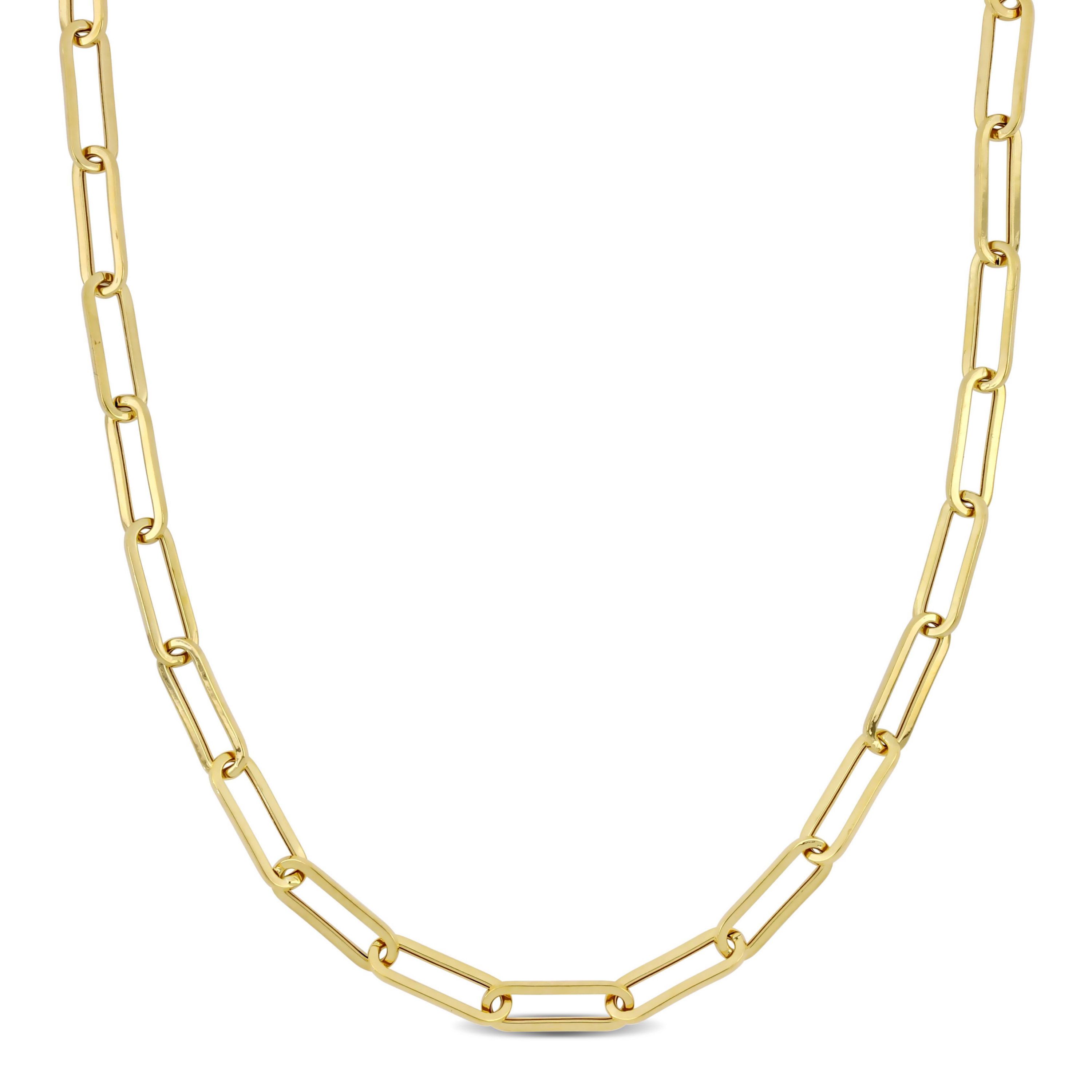 4.3mm Polished Paperclip Chain Necklace in 14k Yellow Gold, 16 in