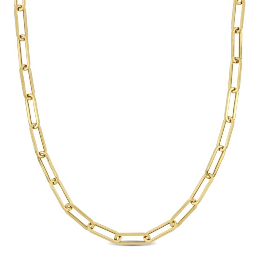 4.3mm Polished Paperclip Chain Necklace in 14k Yellow Gold, 16 in