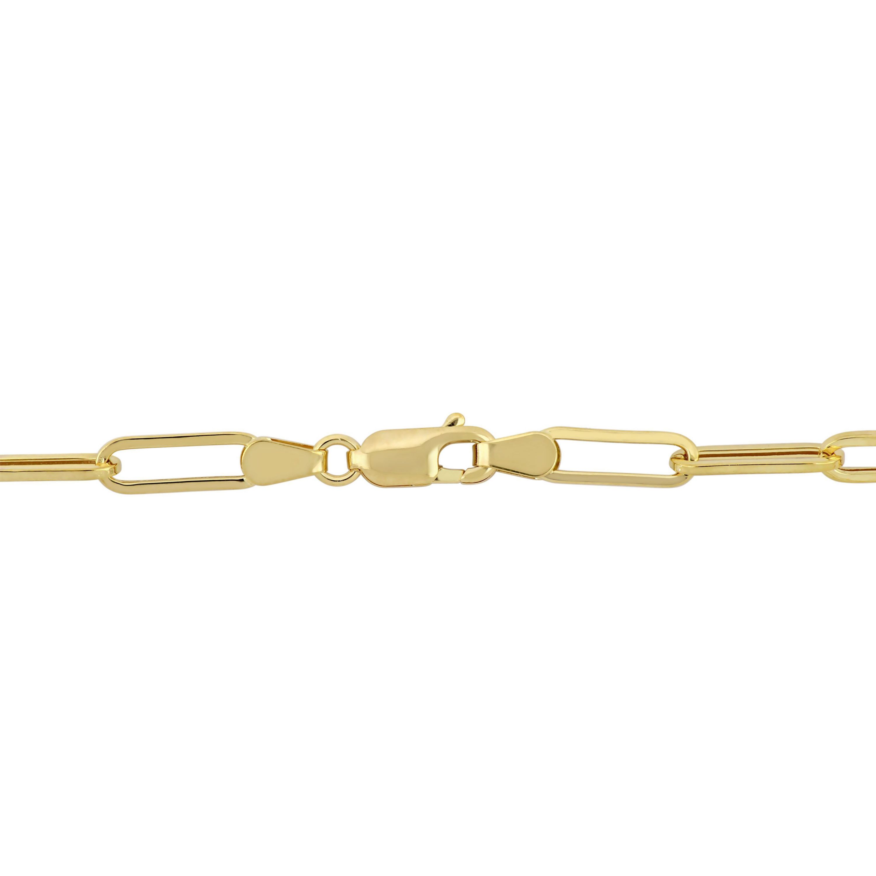 4.3mm Polished Paperclip Chain Necklace in 14k Yellow Gold, 16 in