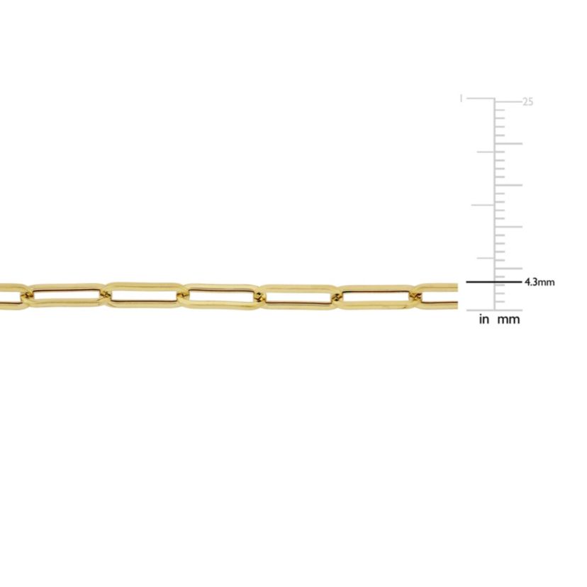 4.3mm Polished Paperclip Chain Necklace in 14k Yellow Gold, 16 in
