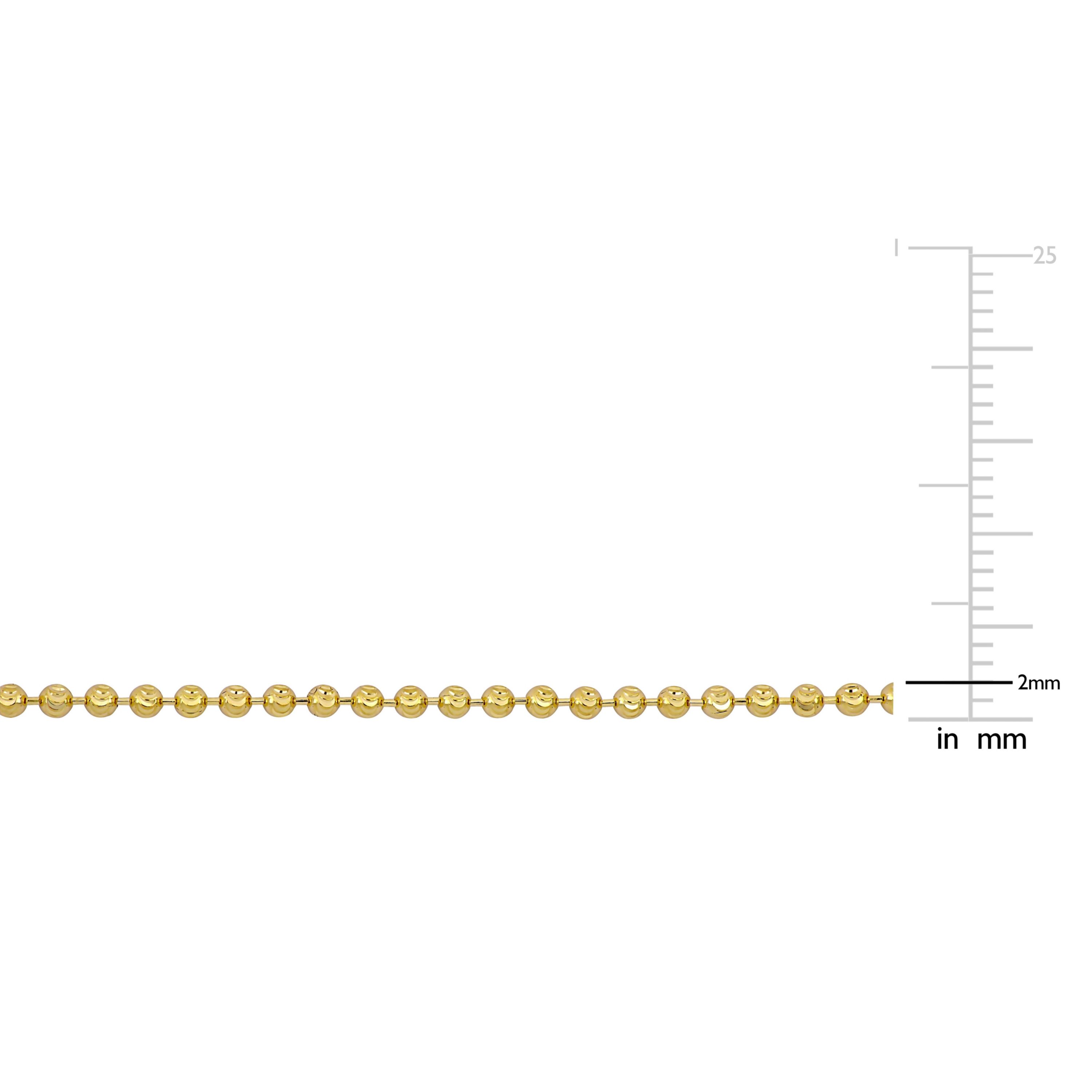2mm Diamond Cut Ball Chain Necklace in 10k Yellow Gold, 18 in
