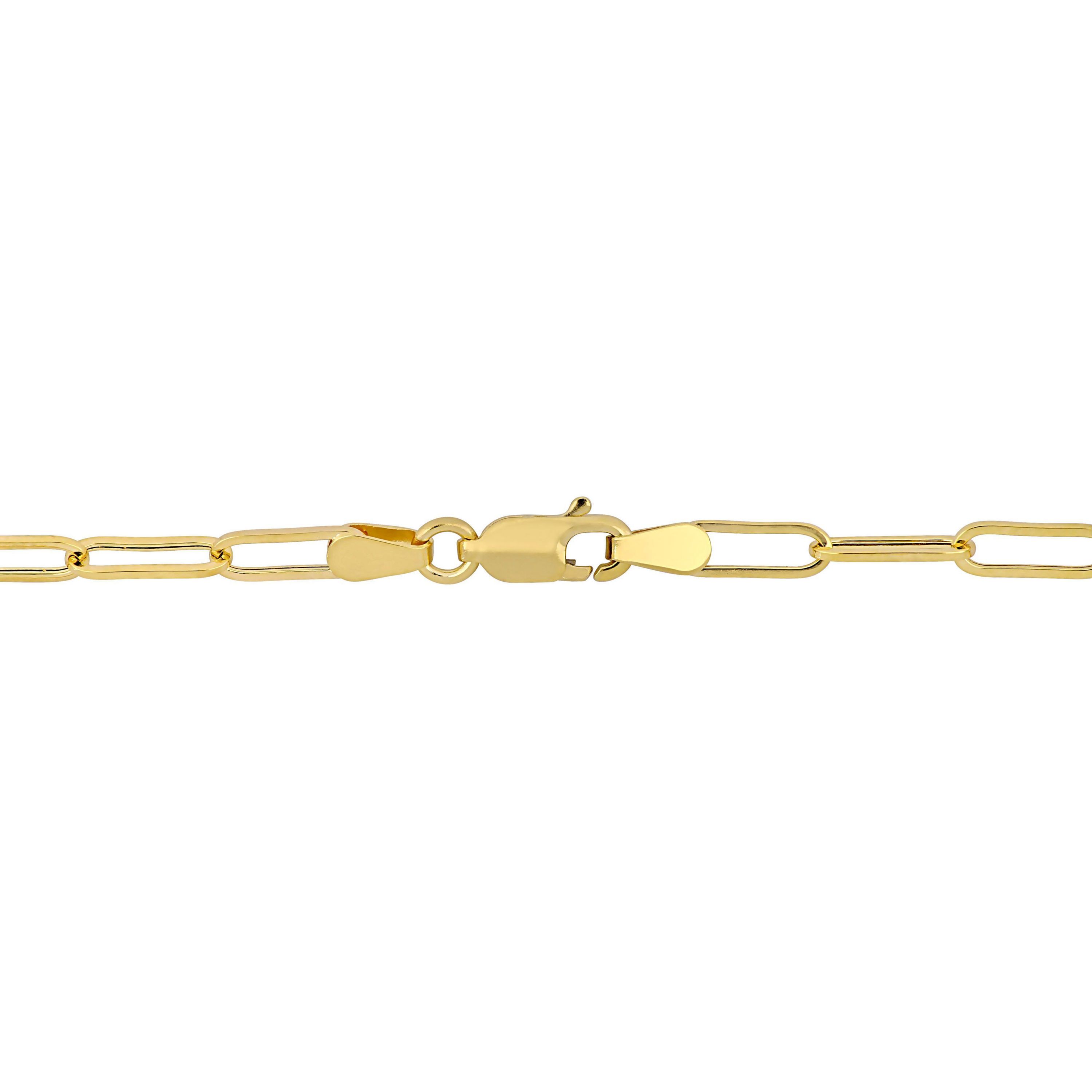 3.3mm Polished Paperclip Chain Necklace in 14k Yellow Gold, 16 in