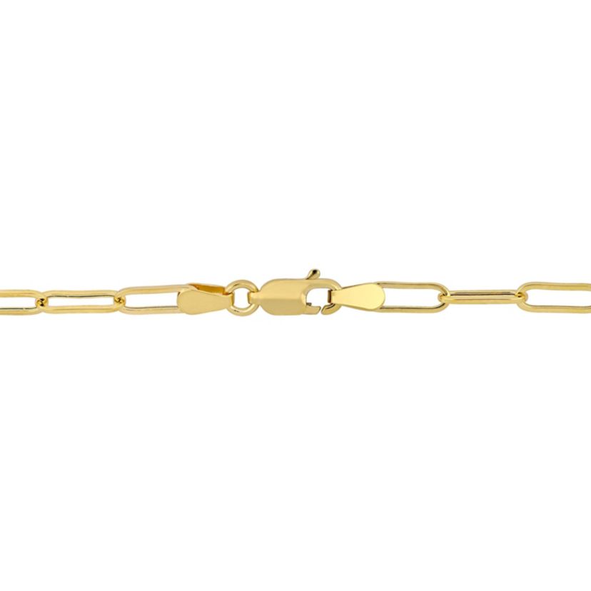 3.3mm Polished Paperclip Chain Necklace in 14k Yellow Gold, 16 in