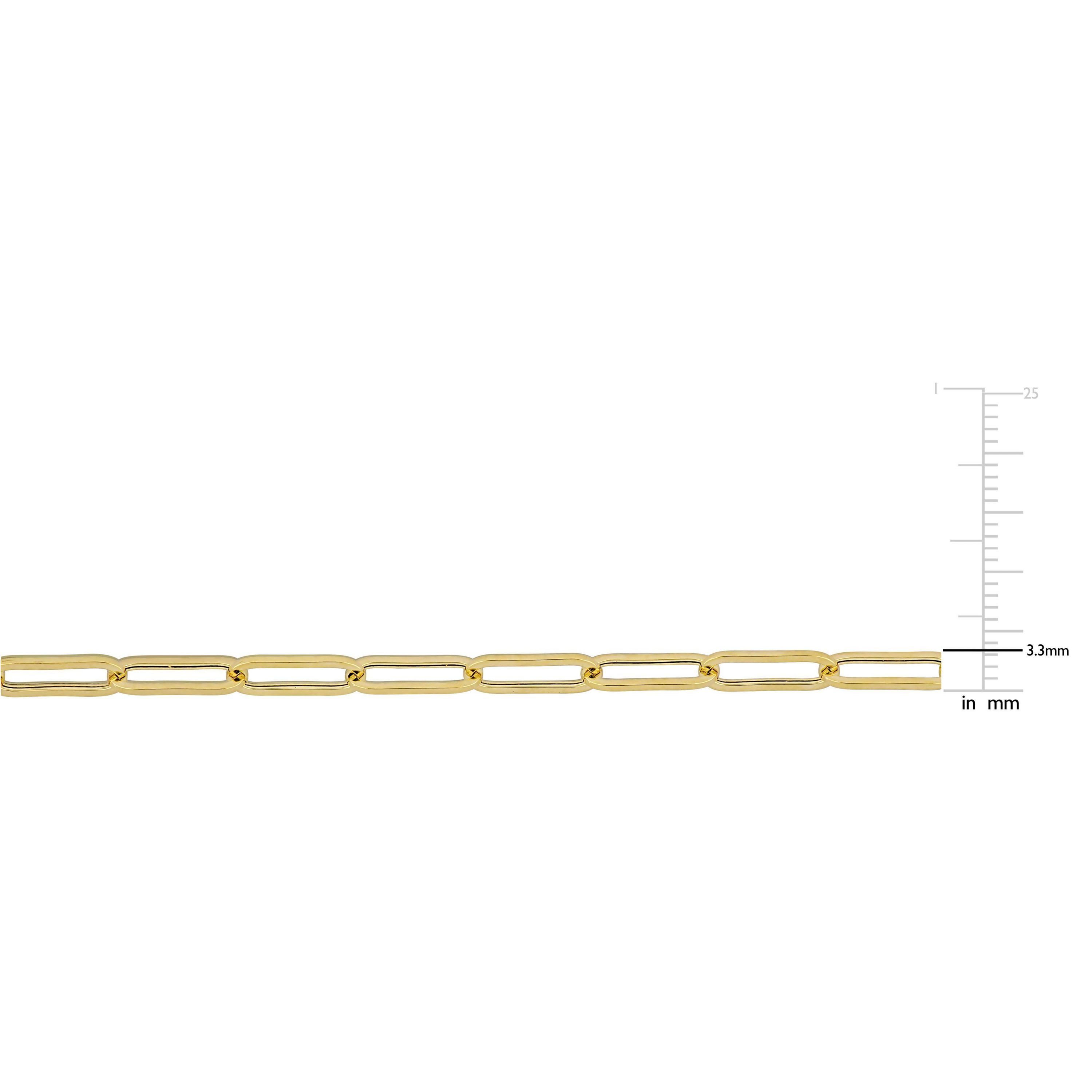 3.3mm Polished Paperclip Chain Necklace in 14k Yellow Gold, 16 in