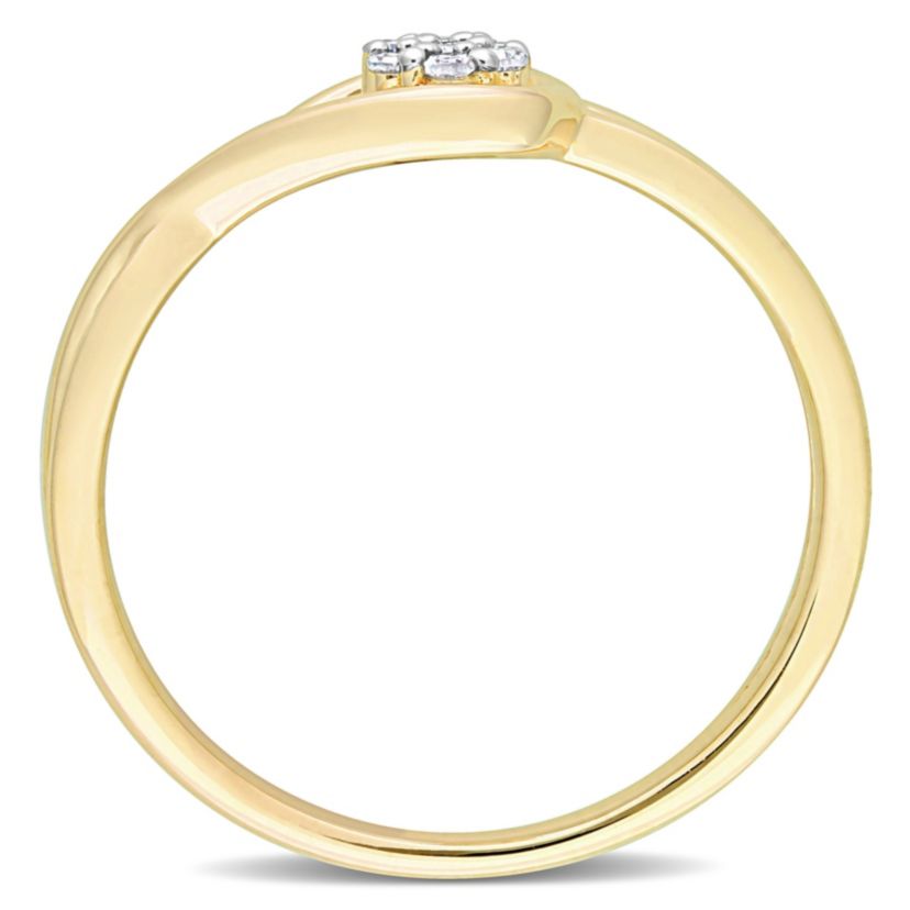 Diamond Accent Infinity Promise Ring in Yellow Plated Sterling Silver