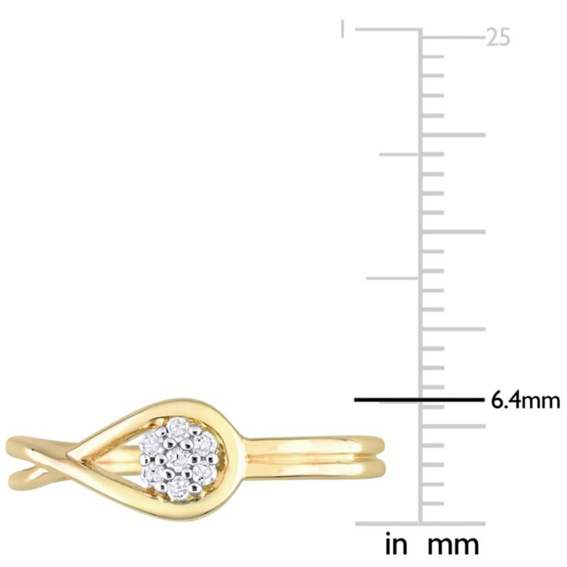 Diamond Accent Infinity Promise Ring in Yellow Plated Sterling Silver