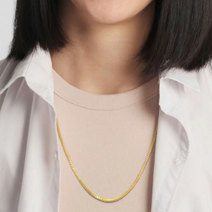 2.3mm Franco Link Necklace in 10k Yellow Gold, 20 in