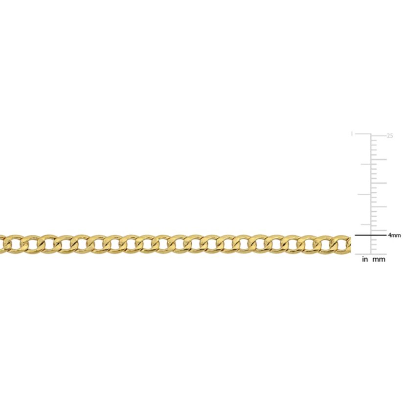 4mm Curb Link Chain Necklace in 14k Yellow Gold, 18 in