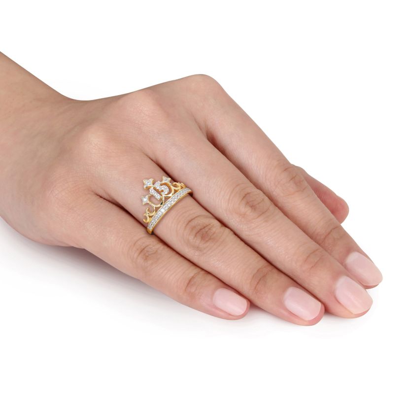 Created White Sapphire Ring in 2-Tone Sterling Silver