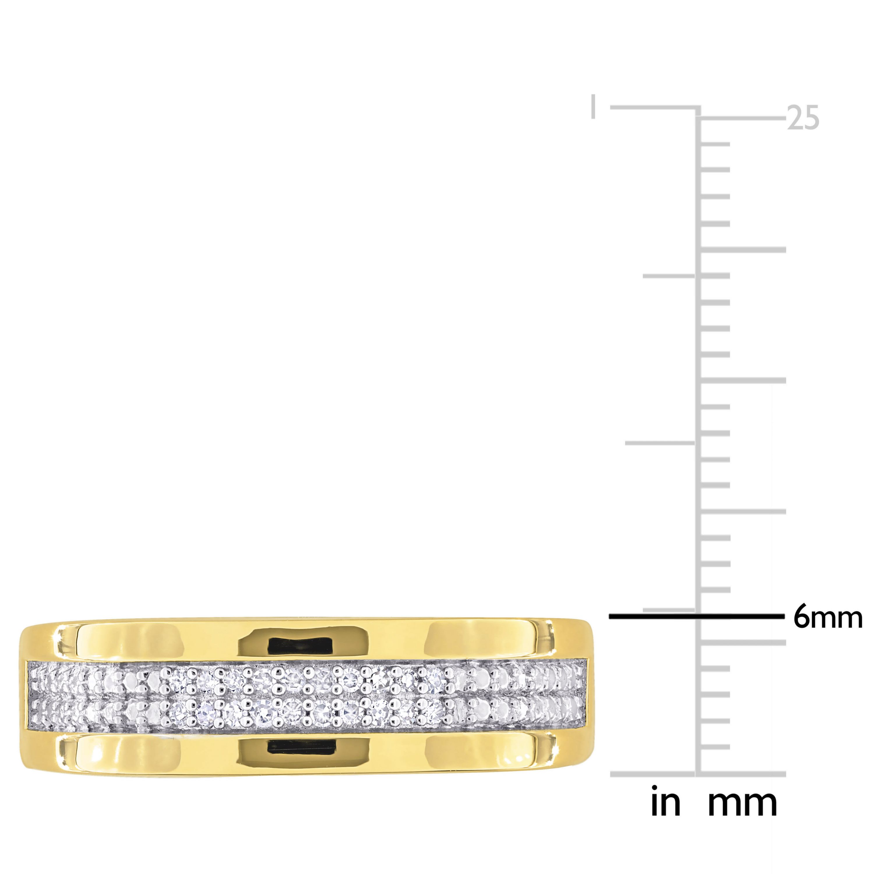 1/10 ct. t.w. Diamond Mens Ring in Yellow Plated Sterling Silver