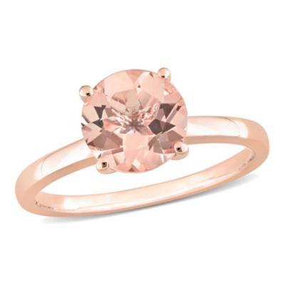 Belk & Co Morganite Solitaire Ring in 10K Rose Gold, Pink, 6