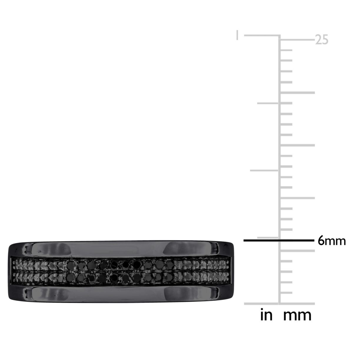 1/10 ct. t.w. Black Diamond Mens Ring in Sterling Silver with Black Rhodium Plated
