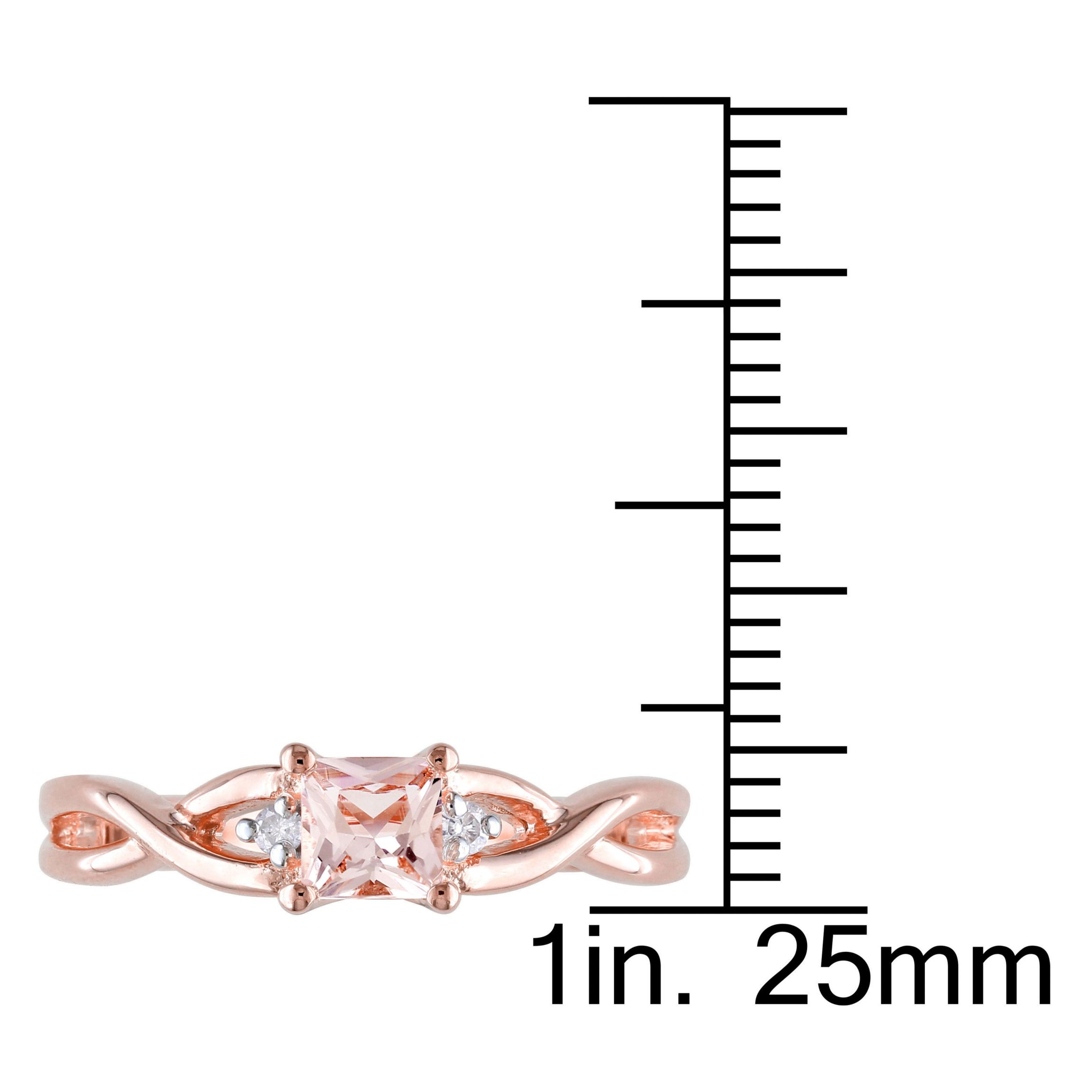 Morganite and Diamond Accent Infinity Ring in Rose Plated Sterling Silver
