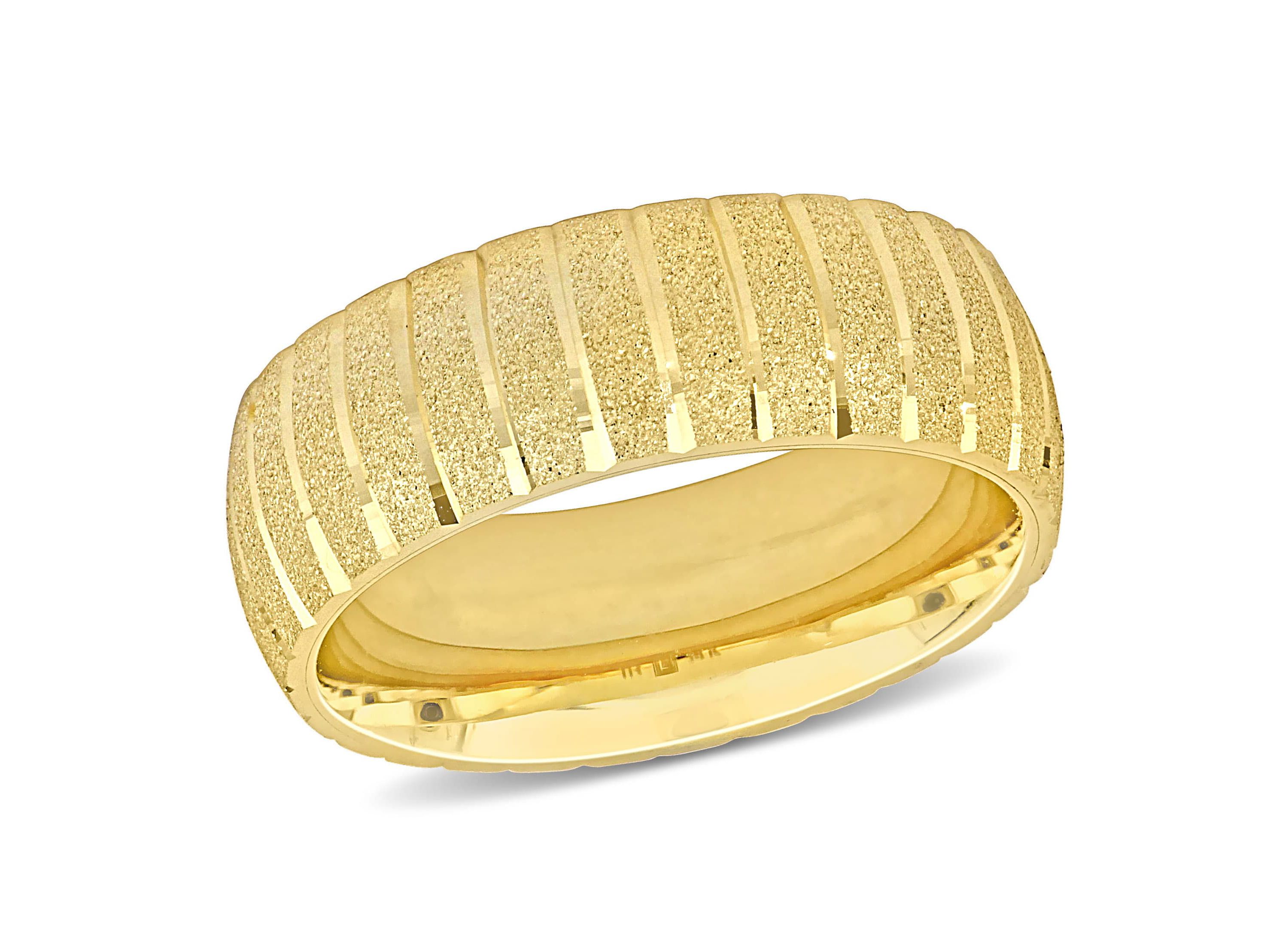 7MM Sandblast Finish Wedding Band in 14K Yellow Gold