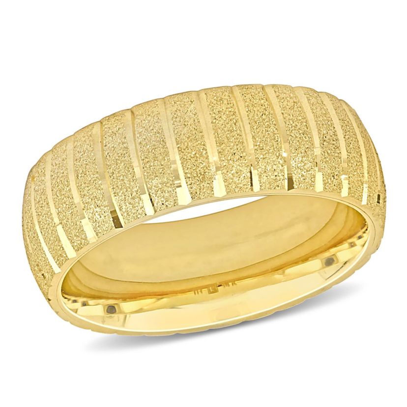 7MM Sandblast Finish Wedding Band in 14K Yellow Gold