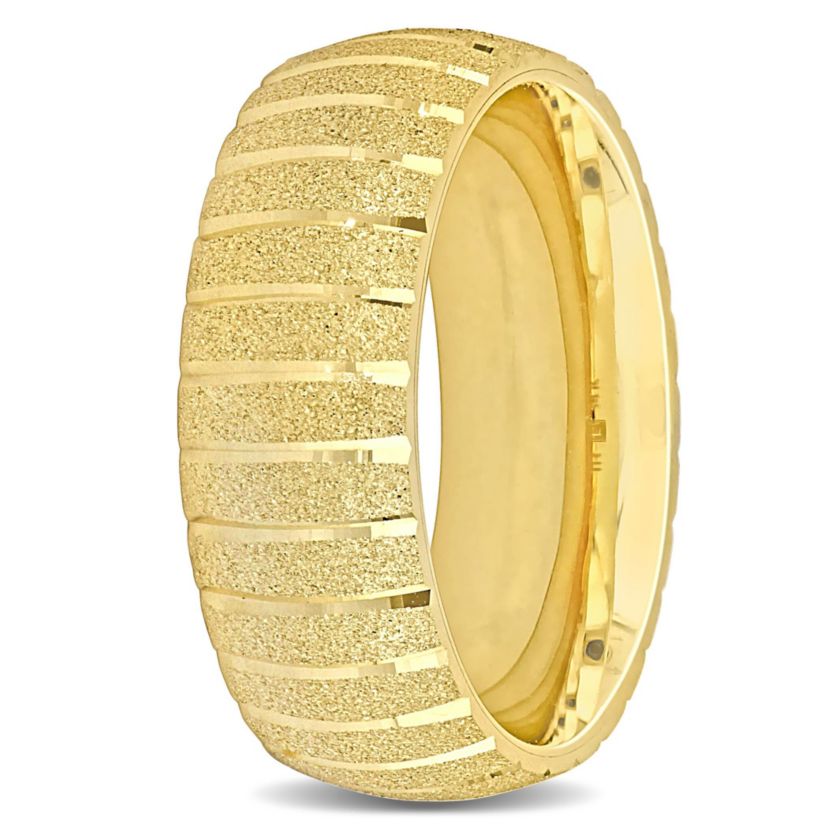 7MM Sandblast Finish Wedding Band in 14K Yellow Gold