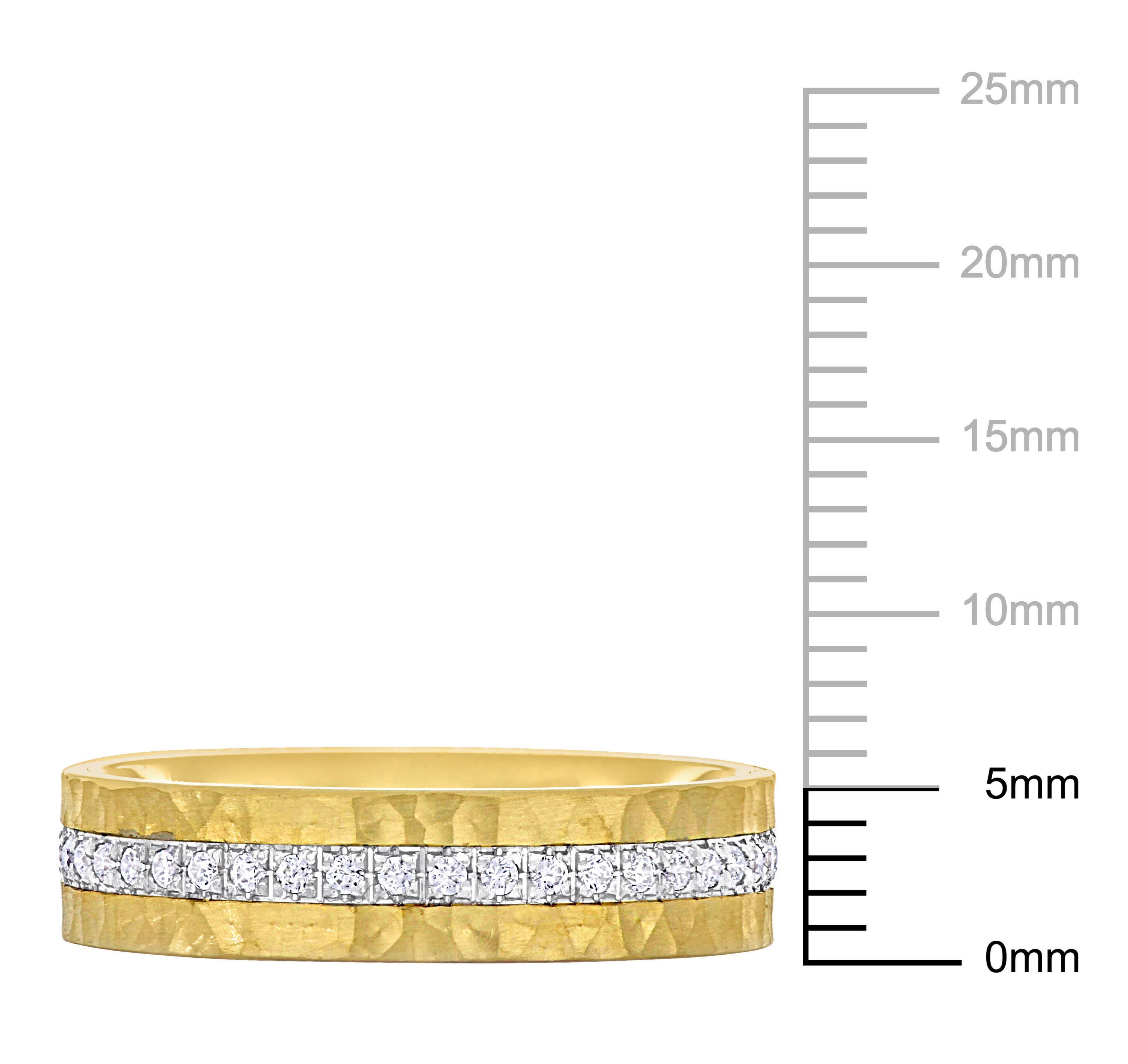 Cubic Zirconia Eternity Wedding Band in 2-Tone 14K Gold