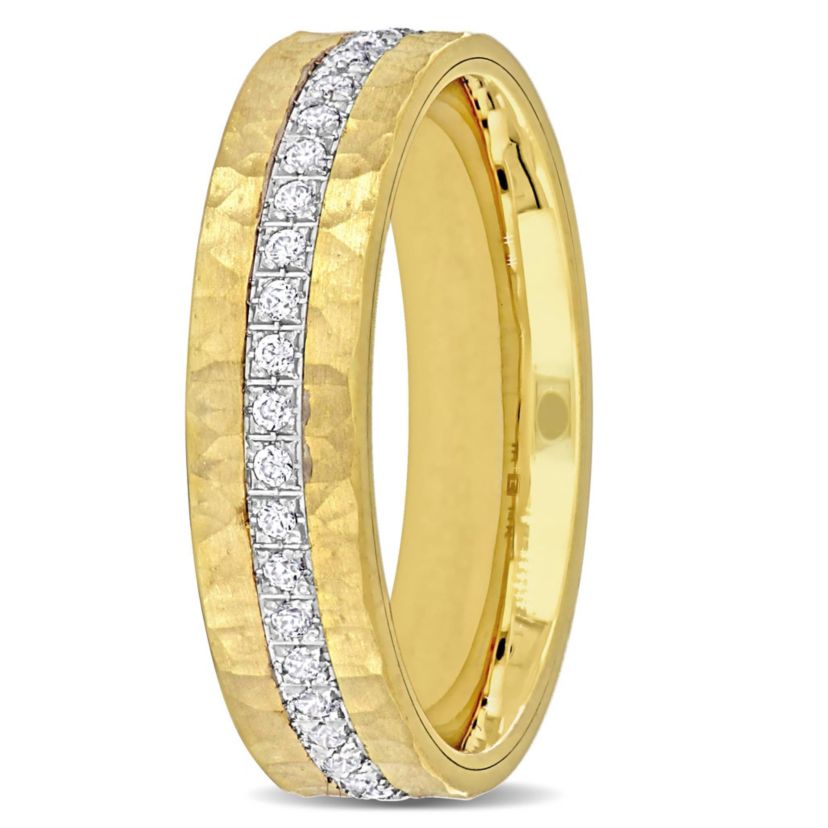 Cubic Zirconia Eternity Wedding Band in 2-Tone 14K Gold