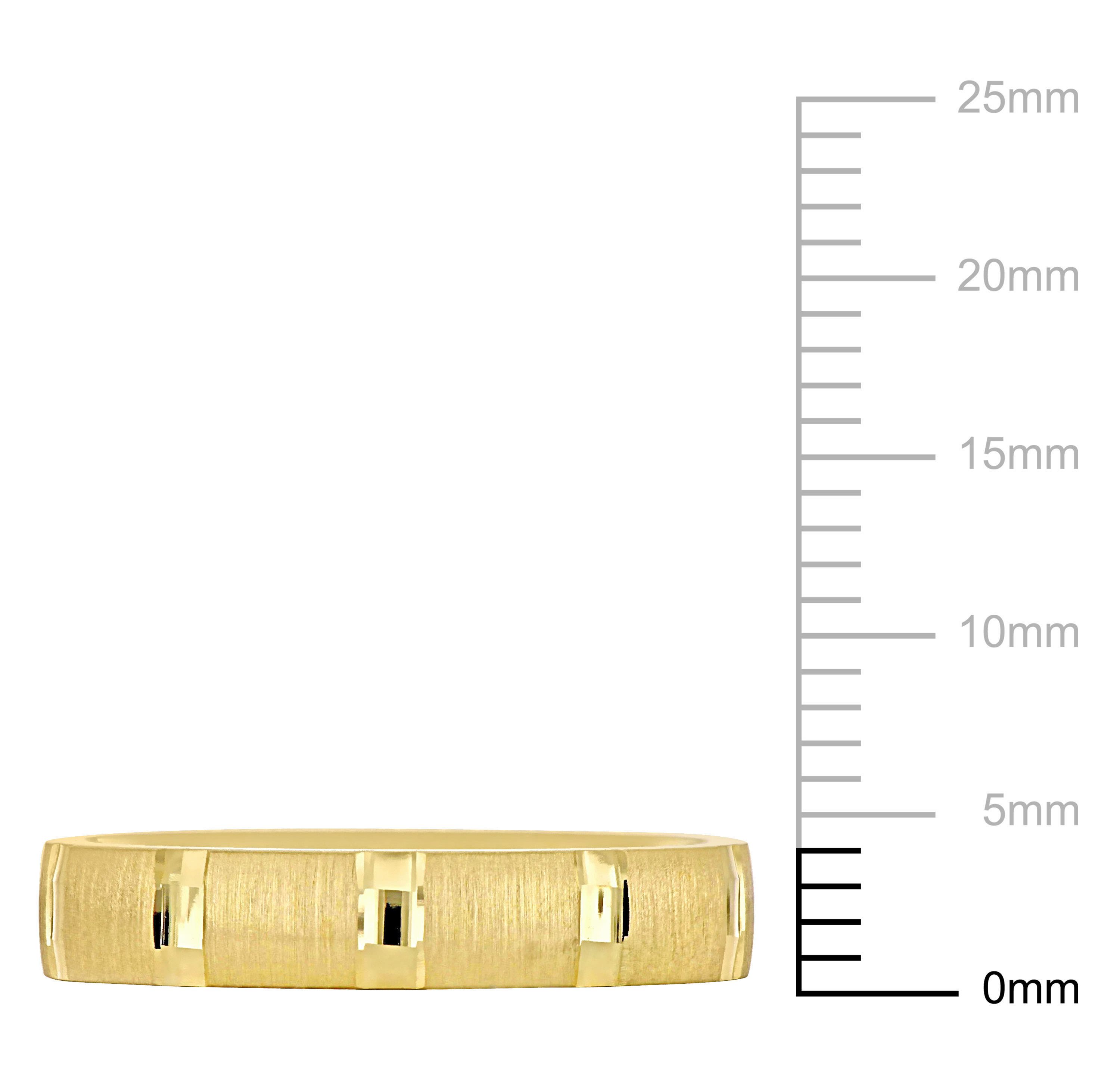 4MM Brushed and Polished Finish Wedding Band in 14K Yellow Gold