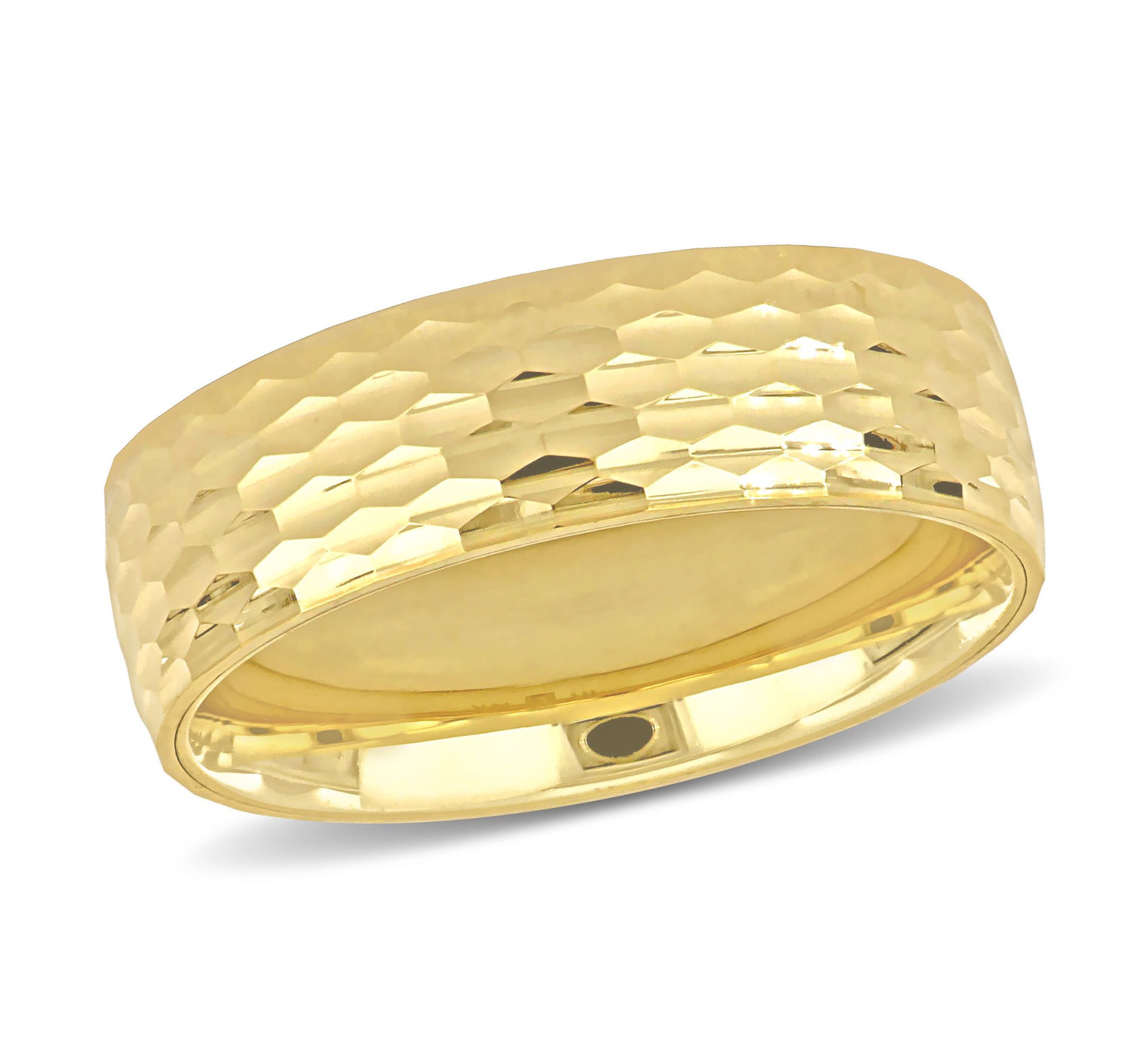 6MM Geometric Pattern Wedding Band in 14K Yellow Gold