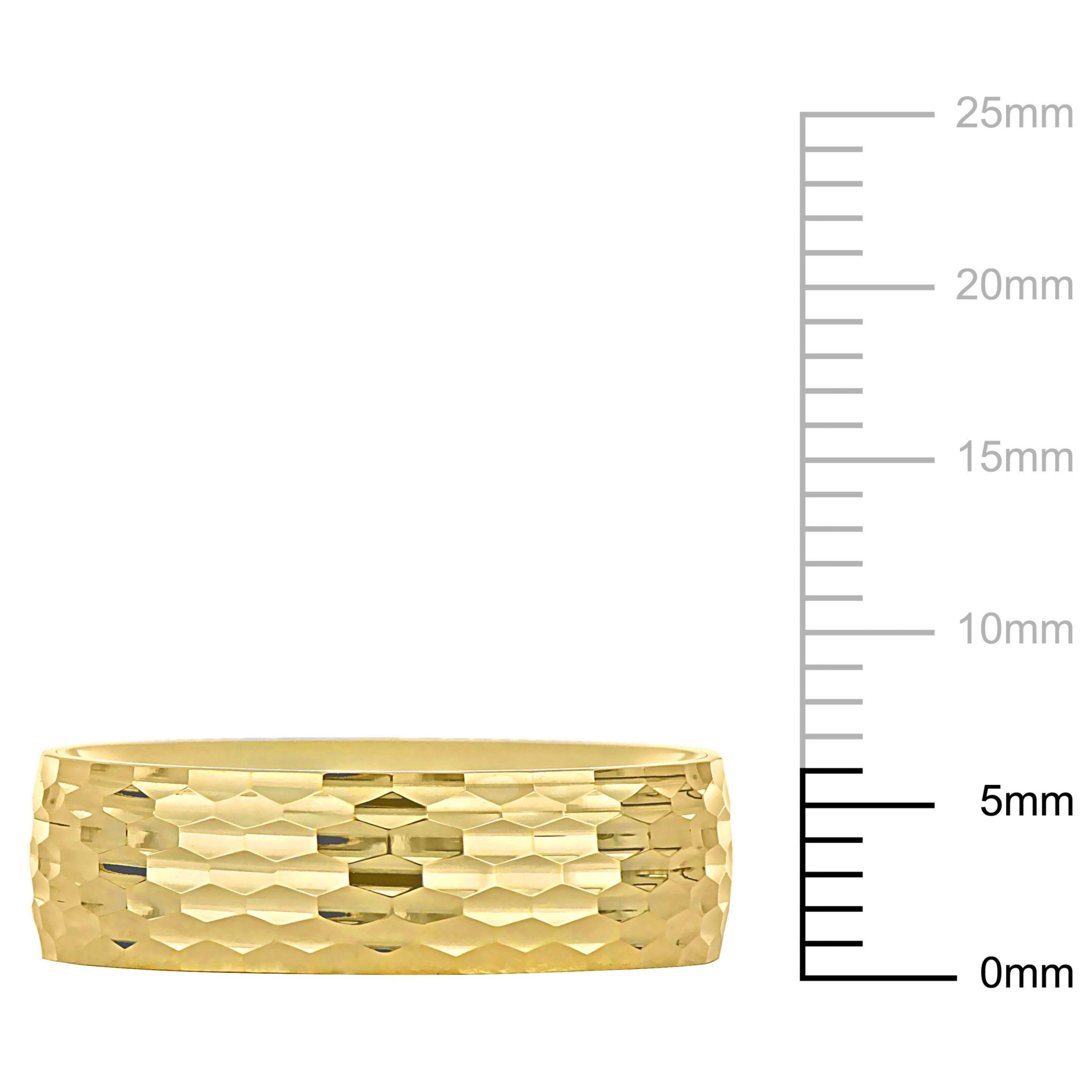 6MM Geometric Pattern Wedding Band in 14K Yellow Gold