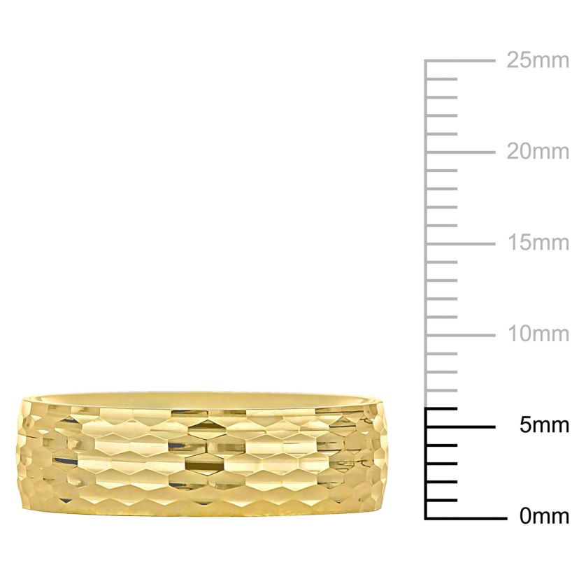 6MM Geometric Pattern Wedding Band in 14K Yellow Gold