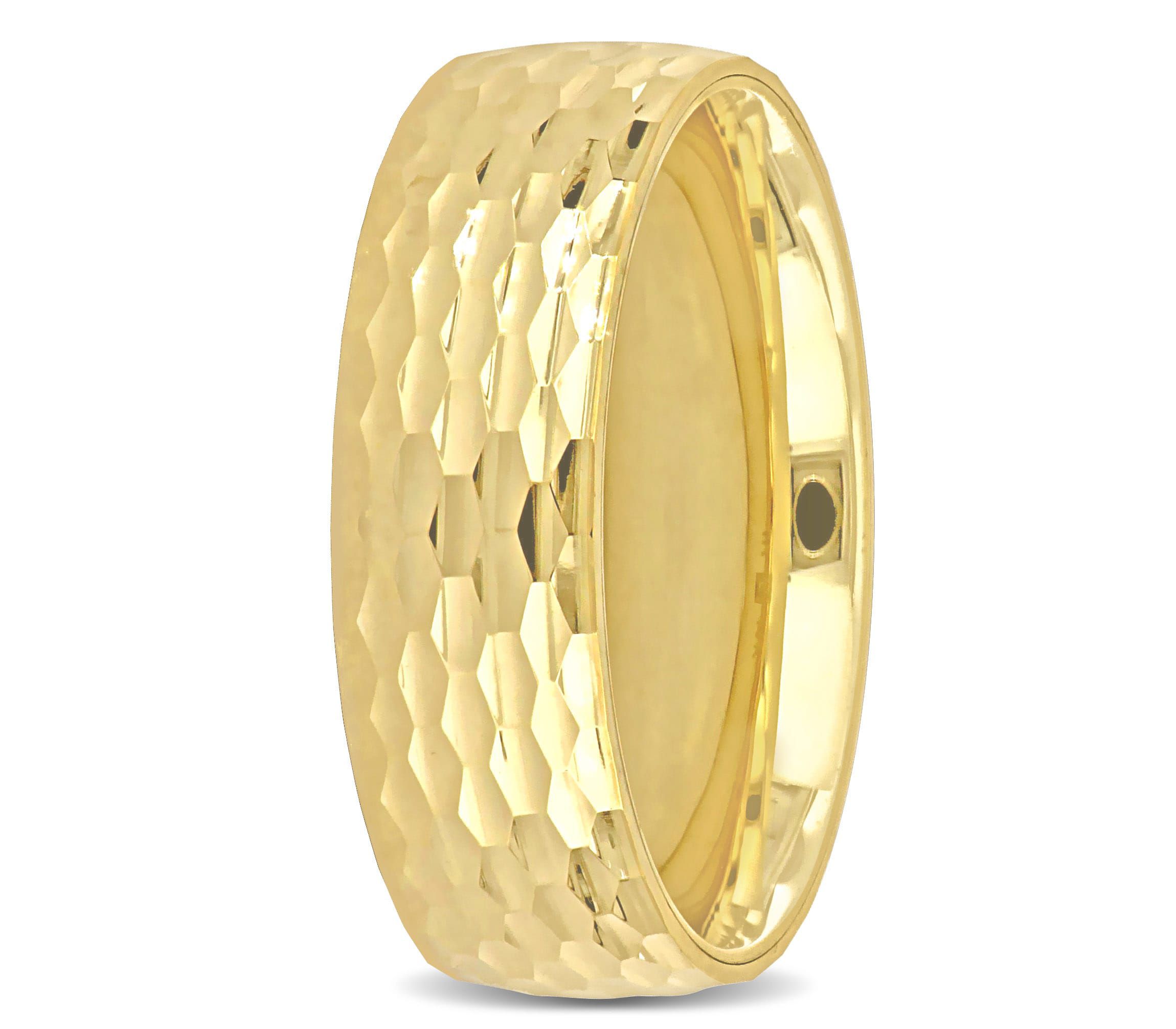 6MM Geometric Pattern Wedding Band in 14K Yellow Gold